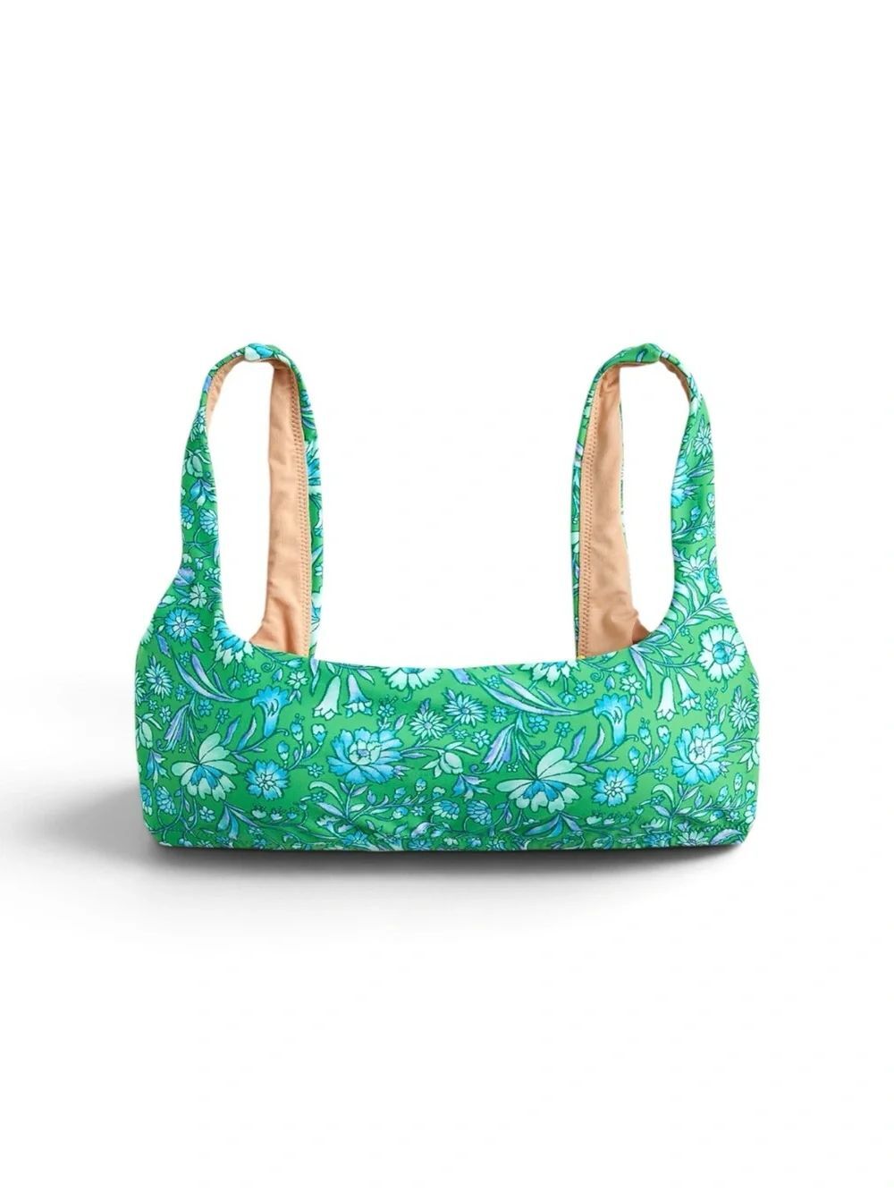 J.Crew Squareneck bikini top in marigold blooms S